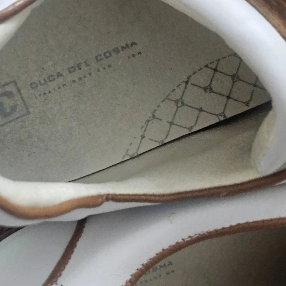 Duca‎ del Cosma Mens White Leather Spikeless Golf Shoes Italian Design Luxury 13